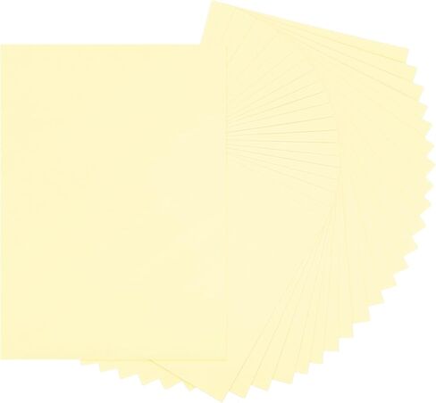MECCANIXITY 24 Sheets Light Yellow Cardstock Printer Paper 8.5" x 11" A4 Thick Paper Sheet 250gsm/170lb Bulk Card Stock for Printer DIY Scrapbook Menus Cards Invitations and Crafts in Kuwait