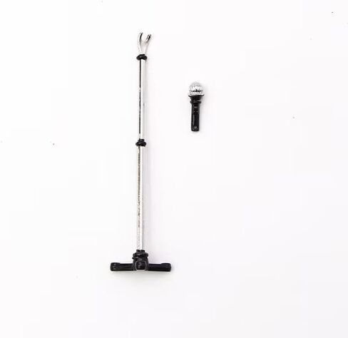 1pcs أسود 1/12 ملحقات مصغرة دمية ، ميكروفون معدني مع حامل ، Dollhouse Music Room Rocking Rocking Decoration Figure MIC Figure (5.2cm × 1.8 سم × 1.8 سم) in Saudi Arabia