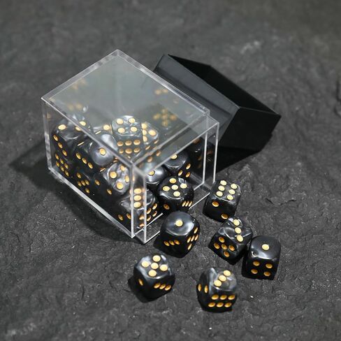 36PCS 12mm 6 Sided Mini Dice Set with Box, Polyhedral D6 Standard Game Dice for Board Game Dice RPG D&D MTG Accessories or Math Learning in Kuwait