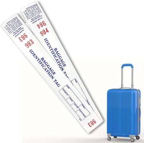 Hotel Luggage Claim Tag with Easy Stick Adhesive, Serial Numbering, and Perforated Claim Ticket – Blank White Disposable Bag Tags for Hotel and Motel Bag Storage (Set of 1000) in Saudi Arabia