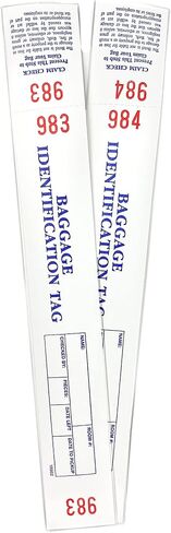 Hotel Luggage Claim Tag with Easy Stick Adhesive, Serial Numbering, and Perforated Claim Ticket – Blank White Disposable Bag Tags for Hotel and Motel Bag Storage (Set of 1000) in Saudi Arabia