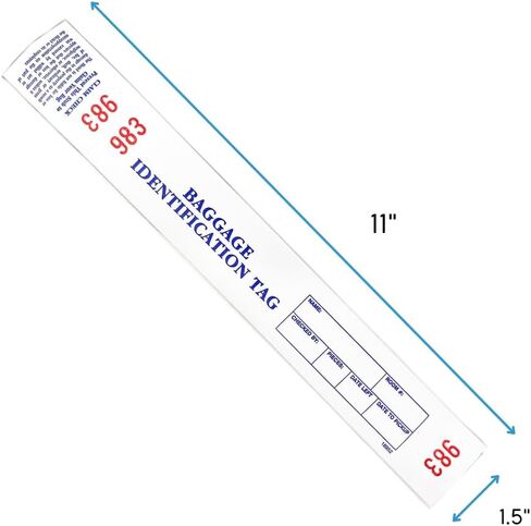 Hotel Luggage Claim Tag with Easy Stick Adhesive, Serial Numbering, and Perforated Claim Ticket – Blank White Disposable Bag Tags for Hotel and Motel Bag Storage (Set of 1000) in Saudi Arabia