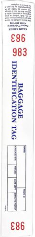 Hotel Luggage Claim Tag with Easy Stick Adhesive, Serial Numbering, and Perforated Claim Ticket – Blank White Disposable Bag Tags for Hotel and Motel Bag Storage (Set of 1000) in Saudi Arabia