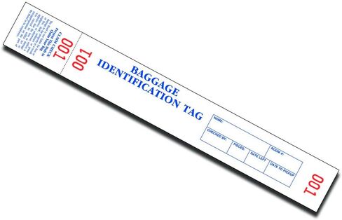Hotel Luggage Claim Tag with Easy Stick Adhesive, Serial Numbering, and Perforated Claim Ticket – Blank White Disposable Bag Tags for Hotel and Motel Bag Storage (Set of 1000) in Saudi Arabia