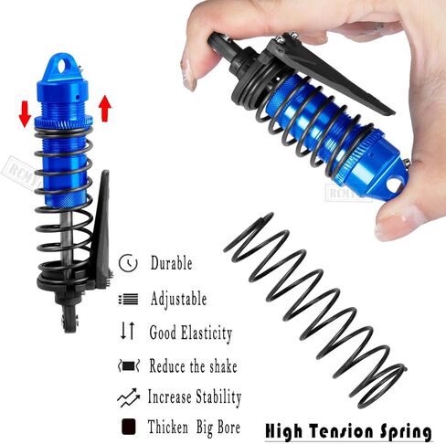 ترقيات امتصاص الصدمات الألومنيوم RC جزء من 1/10 Slash/Stampede/Telluride 4WD 4x4 ، سبيكة 4pcs الصدمات الخلفية الأمامية ، الأزرق البحرية in Saudi Arabia