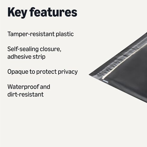 Amazon Basics Poly Mailers, Shipping Bags, Self-Sealing Envelopes, Black, 10" x 13", 100 pack in Saudi Arabia