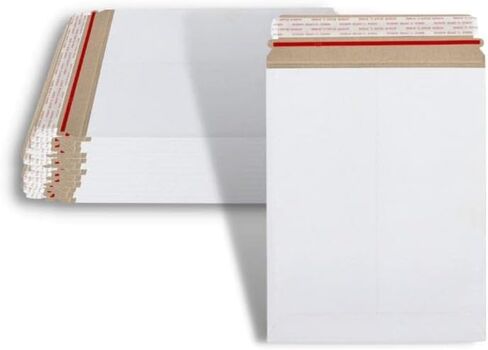 PSBM PESIDERS ، 13 × 18 بوصة ، 100 حزمة ، أظرف شحن من الورق المقوى الأبيض للصور والوثائق ، الختم الذاتي in Kuwait
