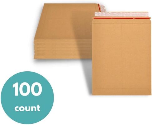 PSBM PESIDERS ، 13 × 18 بوصة ، 100 حزمة ، أظرف شحن من الورق المقوى الأبيض للصور والوثائق ، الختم الذاتي in Kuwait