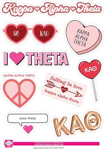 Sorority Shop - Kappa Alpha Theta - Sticker Sheet - Love Theme in Saudi Arabia