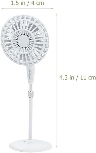 Miniature Pedestal Fan for Doll House, 1:12 Scale Mini Vintage Floor Fan Model for Toy House Decor White Versatile Decor for Desk Bedroom in Saudi Arabia