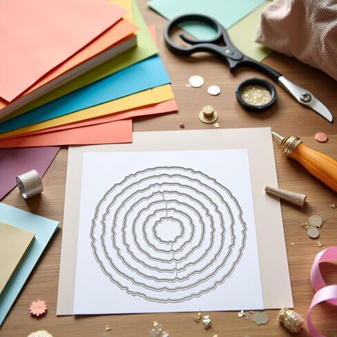 Circle Frame Die Cut لصنع البطاقات ، وفاة القطع المعدنية ، تهانينا تهانينا. in Saudi Arabia