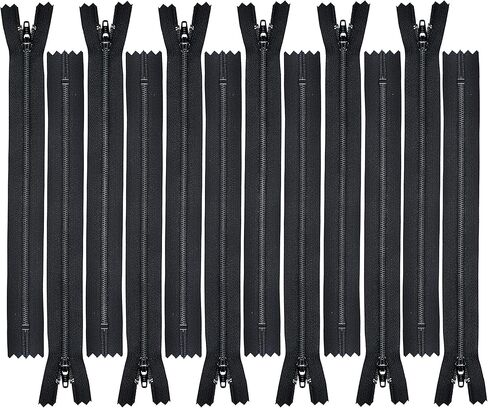 ykk 8 " #3 سوستة ملف نايلون لمشاريع الحرفية - اللون الأسود (12 سستوم/حزمة) مصنوعة في الولايات المتحدة الأمريكية in Saudi Arabia