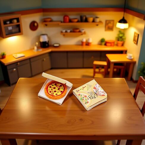 Miniature Pizza Box Set, 1:6 1:12 Dollhouse Food Model Set Doll House Furniture Supplies，Dollhouse Accessories，Dollhouse Furniture in Saudi Arabia