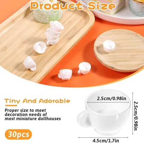 30pcs Mini Coffee Cags Dollhouse Tiny Coffee Shurk كوب بلاستيك مصغر الشاي أكواب جميلة أدوات المائدة الزخارف الحلي الصغيرة لسطح المكتب المطبخ الزخارف الملحقات in Kuwait
