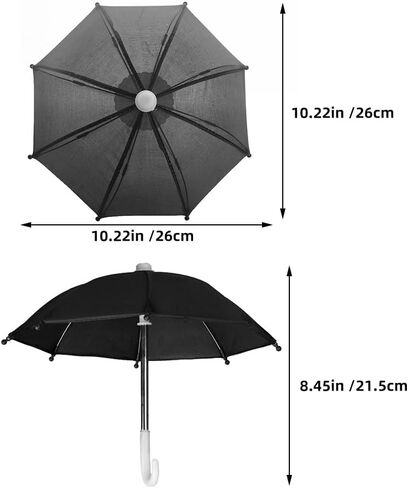 Toyandona Miniature Mybrellas Mini Doll Smbrella Tiny Sunny Rainy Smbrella مقابل 18 بوصة دمية Accssories أسود in Saudi Arabia