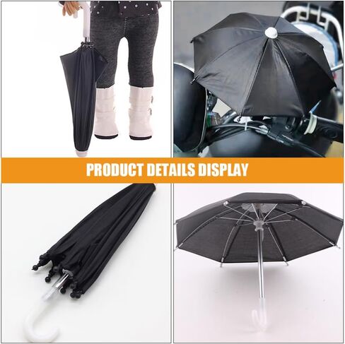 Toyandona Miniature Mybrellas Mini Doll Smbrella Tiny Sunny Rainy Smbrella مقابل 18 بوصة دمية Accssories أسود in Saudi Arabia