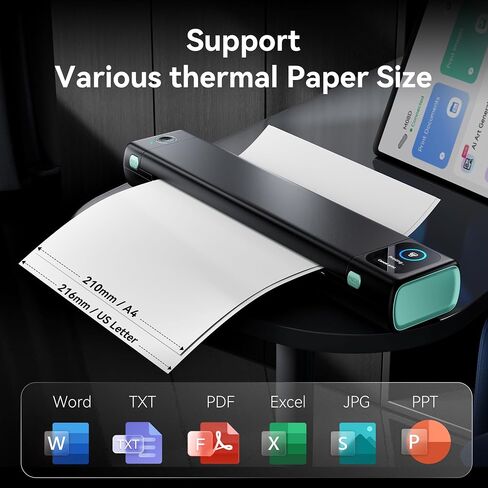Phomemo 100 Sheets Thermal Paper 8.5 x 11 Inch & Upgraded M08D Thermal Inkless Portable Printer in Saudi Arabia