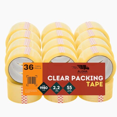 Clear Packing Tape – Heavy Duty Shipping Tape for Box Packaging & Moving – 2.2mil Thick, 2-inch Wide Mailing Tape – 36 Rolls (1980 Yards) in Saudi Arabia