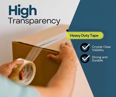 Clear Packing Tape – Heavy Duty Shipping Tape for Box Packaging & Moving – 2.2mil Thick, 2-inch Wide Mailing Tape – 36 Rolls (1980 Yards) in Saudi Arabia