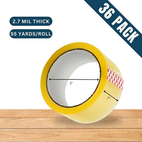 Clear Packing Tape – Heavy Duty Shipping Tape for Box Packaging & Moving – 2.2mil Thick, 2-inch Wide Mailing Tape – 36 Rolls (1980 Yards) in Saudi Arabia
