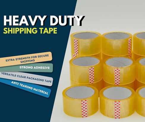 Clear Packing Tape – Heavy Duty Shipping Tape for Box Packaging & Moving – 2.2mil Thick, 2-inch Wide Mailing Tape – 36 Rolls (1980 Yards) in Saudi Arabia