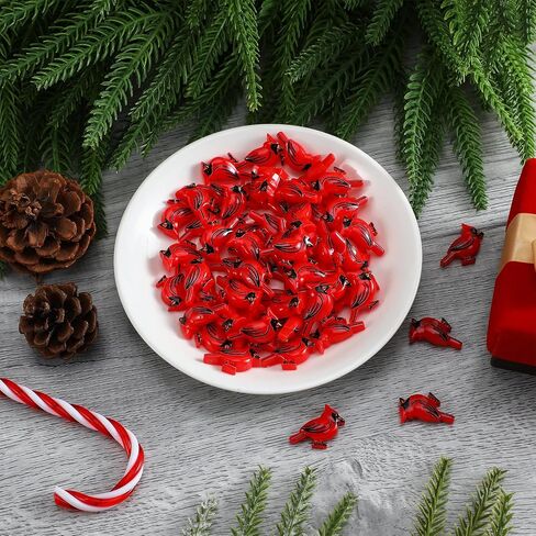 Cinnvoice 60 PCS عيد الميلاد المصغرة الكاردينال تمثال الكاردينال زخرفة عيد الميلاد الطيور الحمراء مصغرة الديكور الراتنجات المصغرة التماثيل التماثيل لعيد الحرف ديي داي دبان هوم دائرة المطبخ in Saudi Arabia
