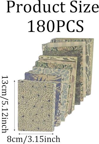 pson 180 Sheets Vintage Scrapbook Paper Pad, Decorative Craft Paper for Journaling, Card Making, Art Collage, DIY Crafts(Style A) in Saudi Arabia
