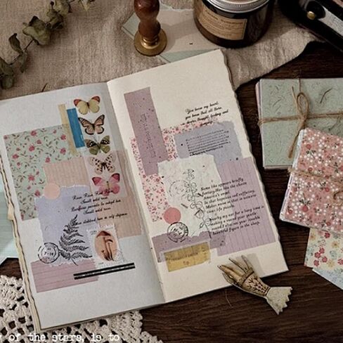 pson 180 Sheets Vintage Scrapbook Paper Pad, Decorative Craft Paper for Journaling, Card Making, Art Collage, DIY Crafts(Style A) in Saudi Arabia