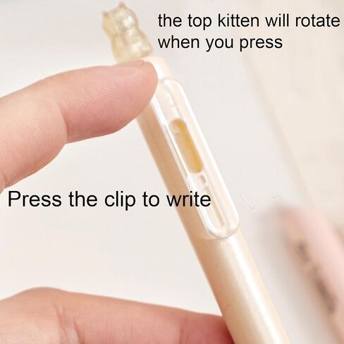 4 Pcs Cute Retractable Pens Cat Gel Pens Gliiter Aesthetic Pen 0.5mm Fine Point Black Ink Smooth Writing Kawaii Cartoon Kitty Pen for Women Girls Office School Supplies (4Pcs Gliiter Cat) in Saudi Arabia