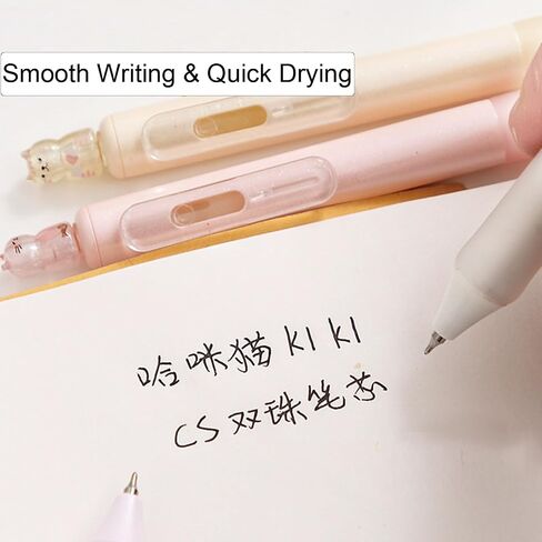 4 Pcs Cute Retractable Pens Cat Gel Pens Gliiter Aesthetic Pen 0.5mm Fine Point Black Ink Smooth Writing Kawaii Cartoon Kitty Pen for Women Girls Office School Supplies (4Pcs Gliiter Cat) in Saudi Arabia