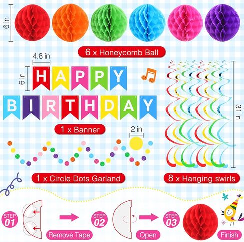 يخدم Zhehao 129 أجهزة كمبيوتر Happy Birthday Party Suppies مع لوحات مناديل Catlery Rainbow Dot Decortations مجموعة أدوات لافتة لافت in Saudi Arabia