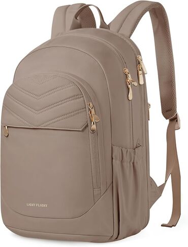 LIGHT FLIGHT 17.3" Laptop Backpack for Women, Large Black Travel Backpacks with USB Charging Hole, Water Resistant, Large Capacity, Daypack for College, Work, Casual Computer Bags in Kuwait