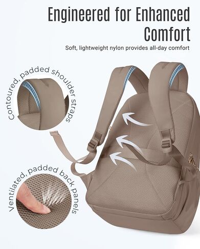 LIGHT FLIGHT 17.3" Laptop Backpack for Women, Large Black Travel Backpacks with USB Charging Hole, Water Resistant, Large Capacity, Daypack for College, Work, Casual Computer Bags in Kuwait