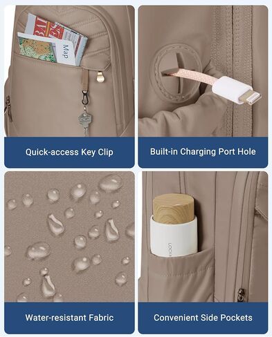 LIGHT FLIGHT 17.3" Laptop Backpack for Women, Large Black Travel Backpacks with USB Charging Hole, Water Resistant, Large Capacity, Daypack for College, Work, Casual Computer Bags in Kuwait