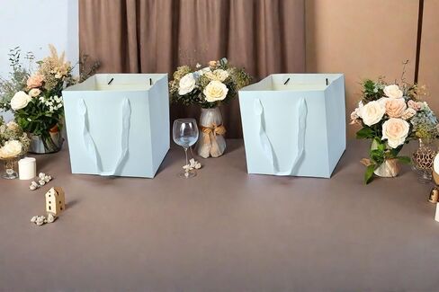 JUNESHE Red Gift Bags with Handles &Tissue Paper, 12 Pack Red Paper Bags, 5.9x5.9x5.9 inch Birthday, Wedding Kraft Bags Bulk, Square Gift Bags Small Size in Kuwait