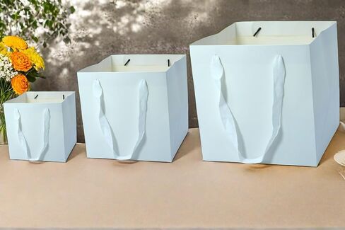 JUNESHE Red Gift Bags with Handles &Tissue Paper, 12 Pack Red Paper Bags, 5.9x5.9x5.9 inch Birthday, Wedding Kraft Bags Bulk, Square Gift Bags Small Size in Kuwait