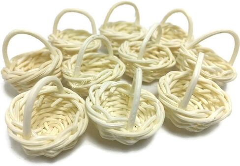 10 مساءً سلة مصغرة عتيقة الأثاث راتان سلة دمية ديكور FBA in Kuwait