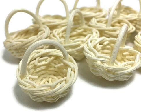 10 مساءً سلة مصغرة عتيقة الأثاث راتان سلة دمية ديكور FBA in Kuwait