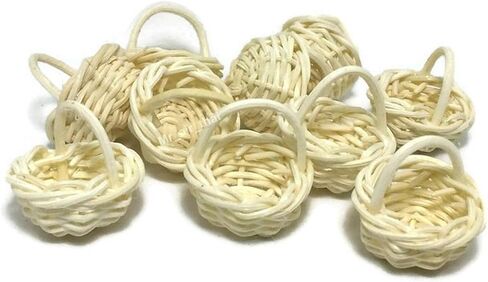 10 مساءً سلة مصغرة عتيقة الأثاث راتان سلة دمية ديكور FBA in Kuwait