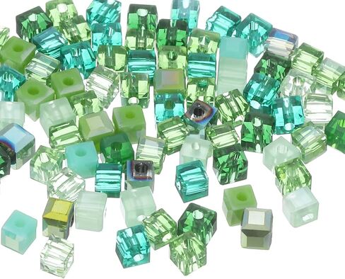 uxcell 100pcs crystal cube حبات ، حبات زجاجية مربعة 3 مم مربعة ، حبة فضفاضة فضفاضة للأساور قلادة قرط الصنع مجوهرات تصنيع (لون مختلط) in Saudi Arabia