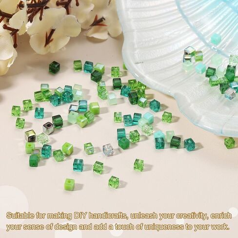 uxcell 100pcs crystal cube حبات ، حبات زجاجية مربعة 3 مم مربعة ، حبة فضفاضة فضفاضة للأساور قلادة قرط الصنع مجوهرات تصنيع (لون مختلط) in Saudi Arabia