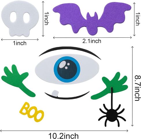 JOYIN 15 Packs Halloween Pumpkin Decorating Stickers, Foam Craft Kit Party Supplies, Party Favors for Kids, Cute Jack O Lantern Face Stickers School Arts Activities Games Gifts in Saudi Arabia