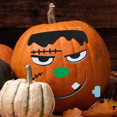 JOYIN 15 Packs Halloween Pumpkin Decorating Stickers, Foam Craft Kit Party Supplies, Party Favors for Kids, Cute Jack O Lantern Face Stickers School Arts Activities Games Gifts in Saudi Arabia