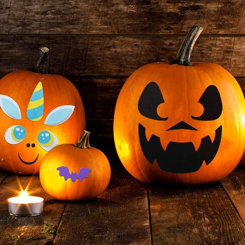 JOYIN 15 Packs Halloween Pumpkin Decorating Stickers, Foam Craft Kit Party Supplies, Party Favors for Kids, Cute Jack O Lantern Face Stickers School Arts Activities Games Gifts in Saudi Arabia