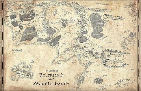 Beleriand and Middle Earth Silmarillion Map - Fantasy Poster Print Home Decor (11x17 inches) in Saudi Arabia