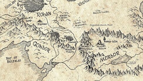 Beleriand and Middle Earth Silmarillion Map - Fantasy Poster Print Home Decor (11x17 inches) in Saudi Arabia