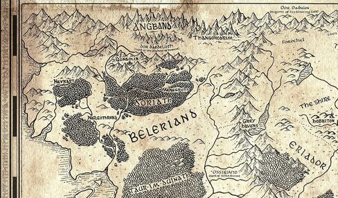 Beleriand and Middle Earth Silmarillion Map - Fantasy Poster Print Home Decor (11x17 inches) in Saudi Arabia