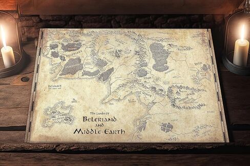 Beleriand and Middle Earth Silmarillion Map - Fantasy Poster Print Home Decor (11x17 inches) in Saudi Arabia