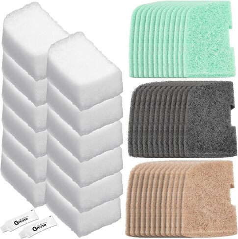 50 Pcs Compatible with Fluval 306/307 406/407, Ammonia Phosphate & Nitrite Remover Pads, Replacement Aquarium Canister Filter Media, with Quick-Clear Polishing Pads, Silicone Lubricant in Saudi Arabia