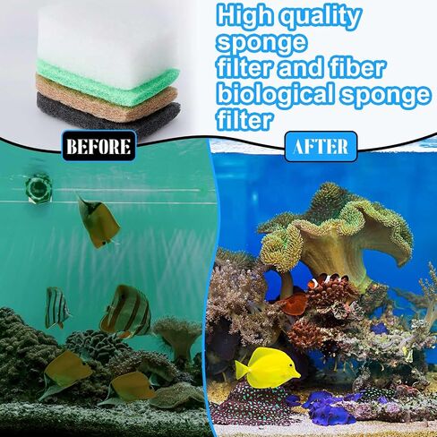 50 Pcs Compatible with Fluval 306/307 406/407, Ammonia Phosphate & Nitrite Remover Pads, Replacement Aquarium Canister Filter Media, with Quick-Clear Polishing Pads, Silicone Lubricant in Saudi Arabia